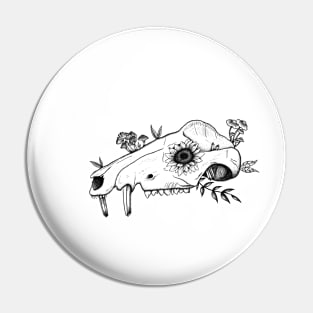 Opossum Skull Design Pin