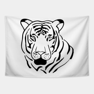 Tiger Line Art Hand Drawn Tapestry