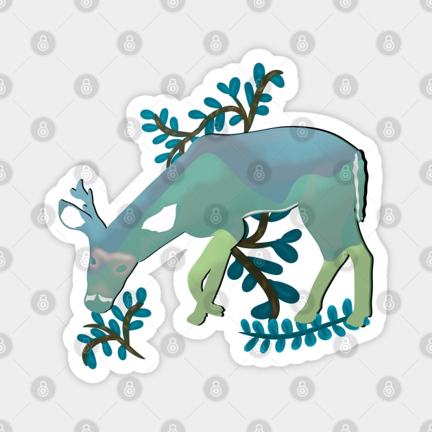 Deer artwork Magnet by Antiope