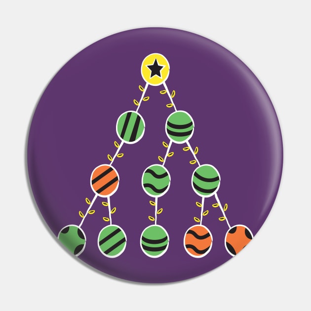 Programmer Christmas Tree - Funny Programming Jokes - Dark Color Pin by springforce