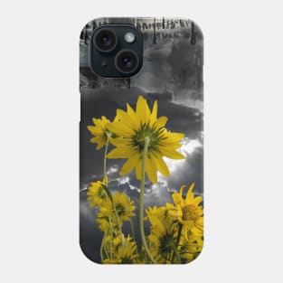 Abstract symbols and yellow flowers Phone Case