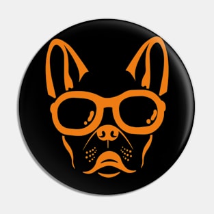 orange french bulldog Pin