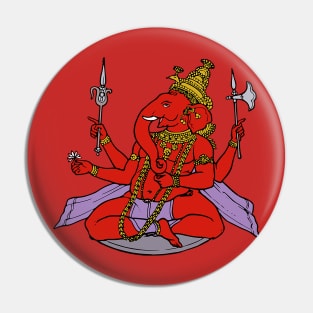 Ganesh colored Pin