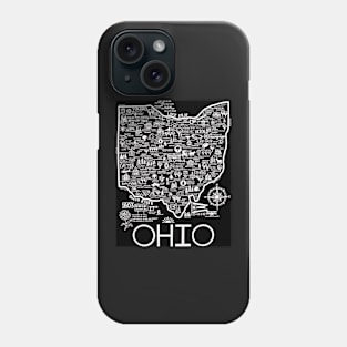 Black Map of Ohio Phone Case