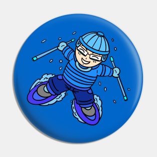 Skiing Kid Pin