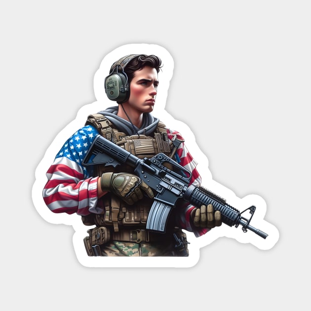 Tactical Man Magnet by Rawlifegraphic