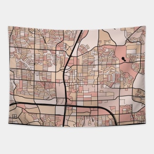 Plano Map Pattern in Soft Pink Pastels Tapestry