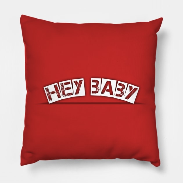 Hey Baby tshirt Pillow by Aassu Anil