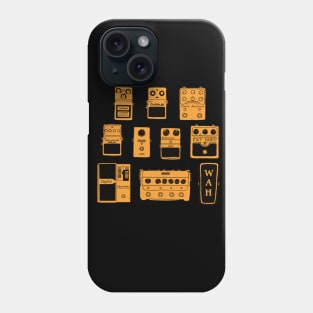 Guitar Pedals Music Gear Guitarist Bassist Band Merch Musician Graphic Orange Version Phone Case