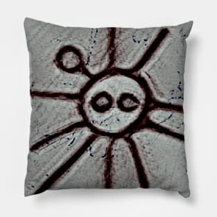 Taino Sun Symbol Rock Art Pillow