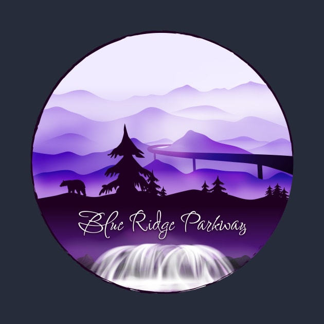 Blue Ridge Parkway - Black Bear - Purple 28 by AVL Merch