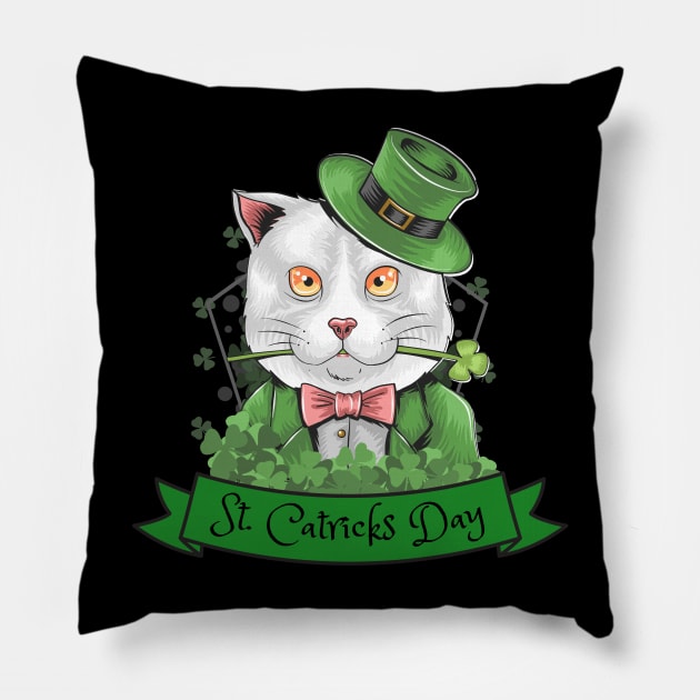 Happy St. Patrick Day - Happy St. Catricks Day Pillow by Qibar Design