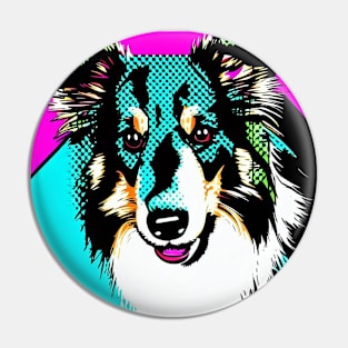 Collie Pop Art Pin