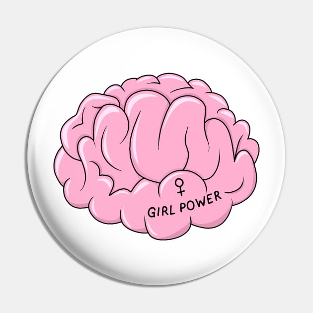 Girl Power Brain Pin by valentinahramov