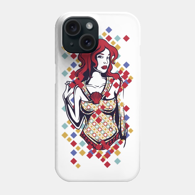 Woman Red Hair Phone Case by positivedesigners