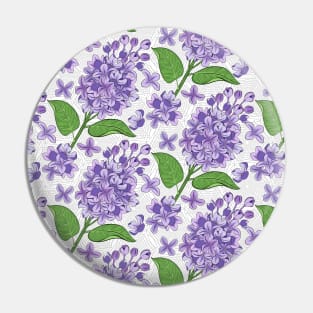 Purple Lilac Flowers Pattern Pin