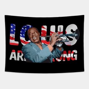 Louis Armstrong American Flag Tapestry