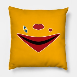 The colourful smile of the clown Pillow