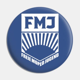 FMJ - Free Moped Youth Logo (White) Pin