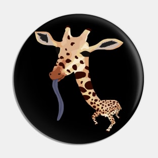 Silly looking giraffe with its tongue out Pin