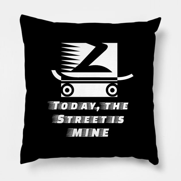 The road belongs to the skater - designer shirt Pillow by Qwerdenker Music Merch