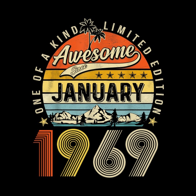 Awesome Since January 1969 Vintage 54th Birthday by Tagliarini Kristi