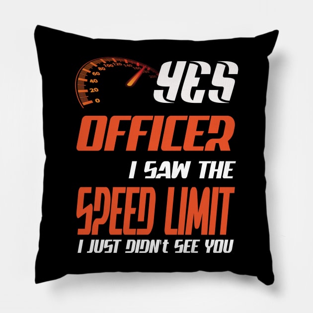 Yes officer I saw speed limits that I just didn't see Pillow by Darwish