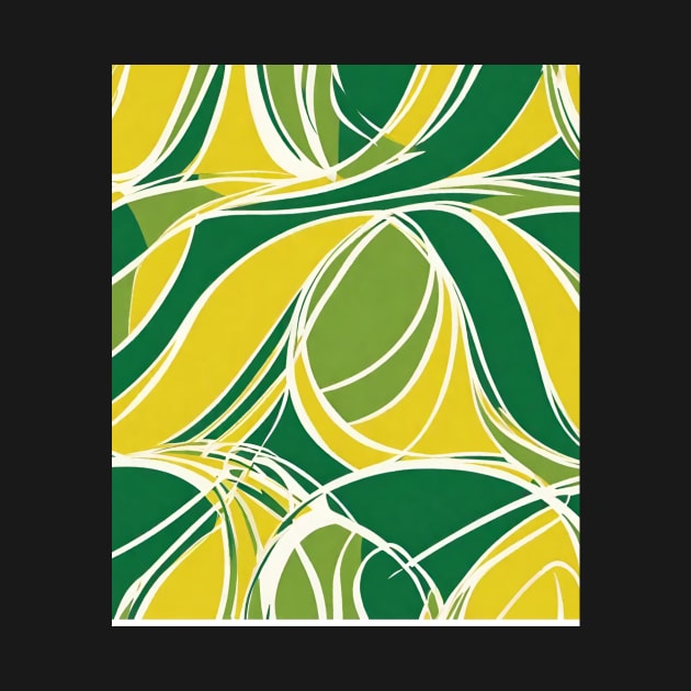 Modern Green Yellow Asymmetric Patterns And Very Expressive Abstractions by EdwinPlenzler