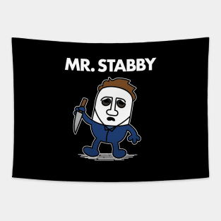 MR. STABBY (white-out) Tapestry