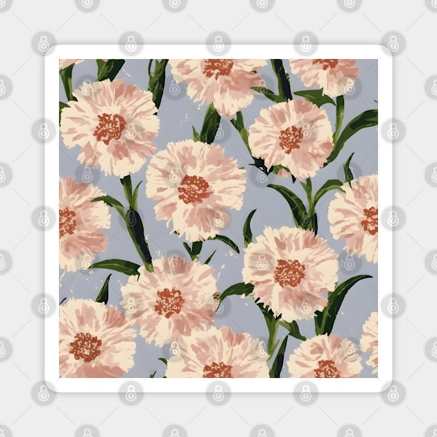 Pink Carnation Pattern, Vintage Florals Magnet by craftydesigns