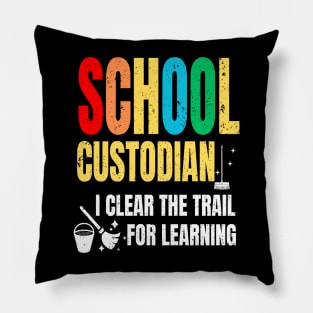 Vintage School Custodian Trail Learning Back To School Janitor Pillow