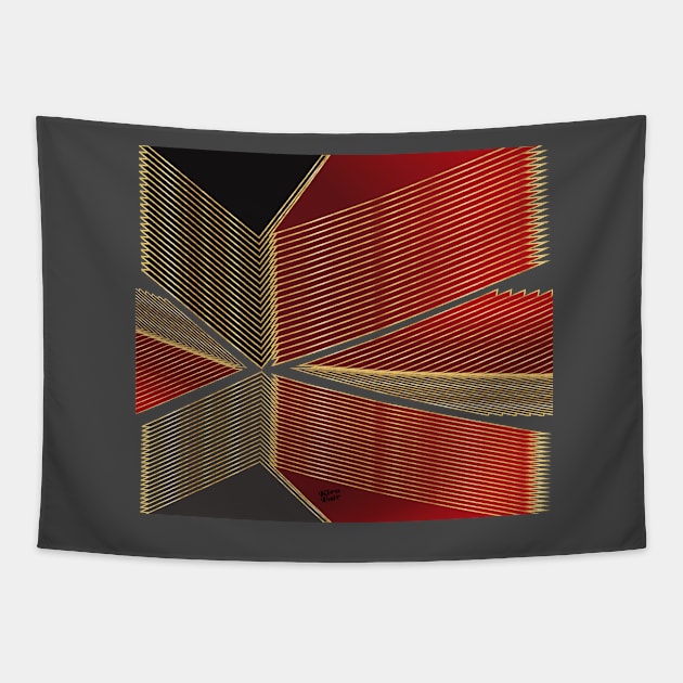 Art Deco Abstract Red #minimal #design #kirovair #buyart #christmas Tapestry by Kirovair