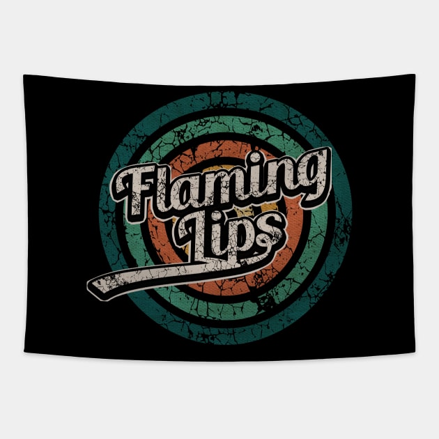 Flaming Lips // Retro Circle Crack Vintage Tapestry by People Mask