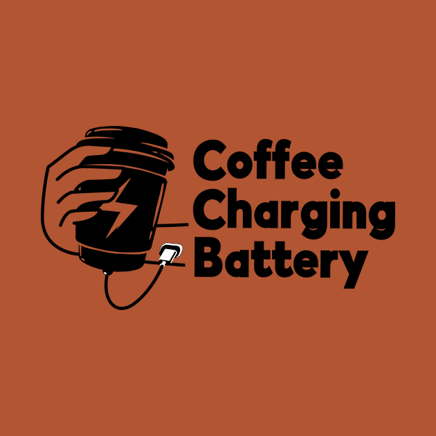 Coffee Charging Battery-T Shirt by ์Nick DT