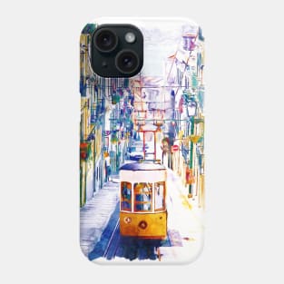 Lisbon Watercolor Cityscape Phone Case