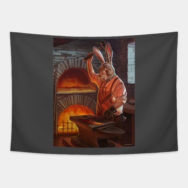 Hare Smith Tapestry by Skutchdraws