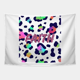 Faith Graphic Tee-Colorful Cheetah Print Tapestry