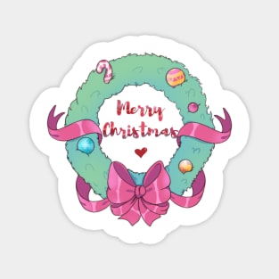 Merry Christmas wreath Magnet