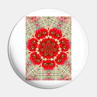 Beautiful Red Rose Flower Mandala Pin