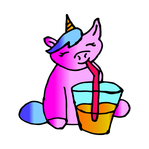 A unicorn drinking by Shadowbyte91