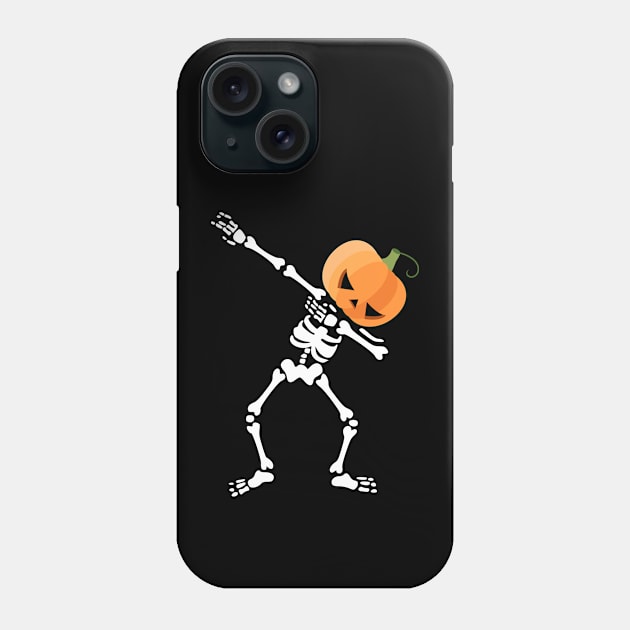 Fun Halloween Pumpkin Skeleton Shuffle Dance Phone Case by Marc Scott Parkin