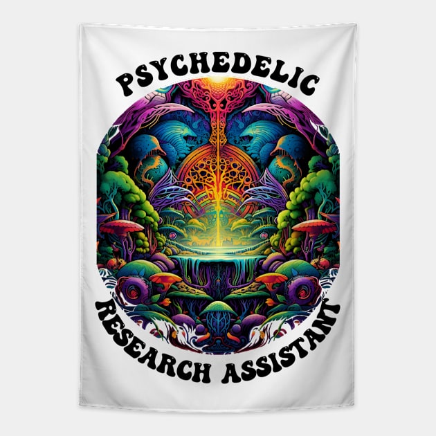 Psychedelic Research Assistant Tapestry by Obotan Mmienu