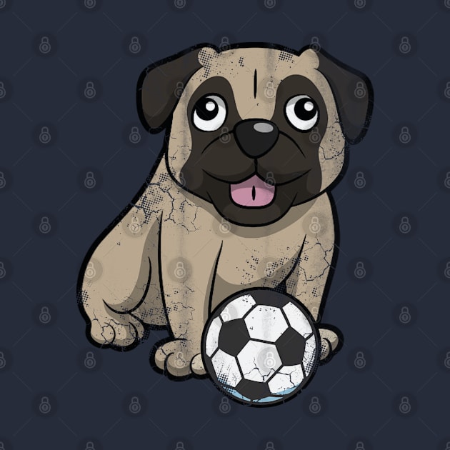 Soccer Pug Dog by E