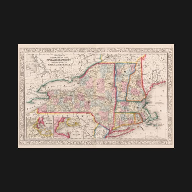 1863 New England and New York Map by WayneOxfordPh