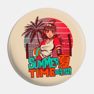 80s summer time anime girl Pin