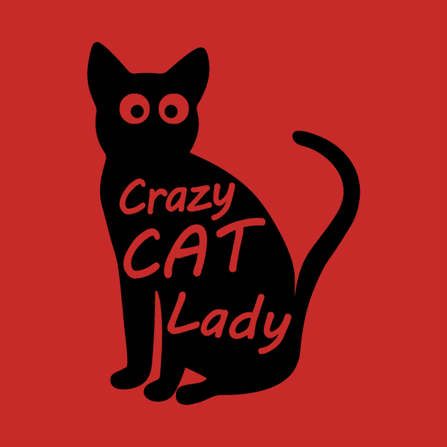 CRAZY CAT LADY BLACK by sevencrow