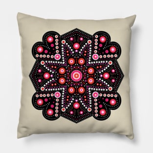 Symmetrical Mandala Pink-White Pillow