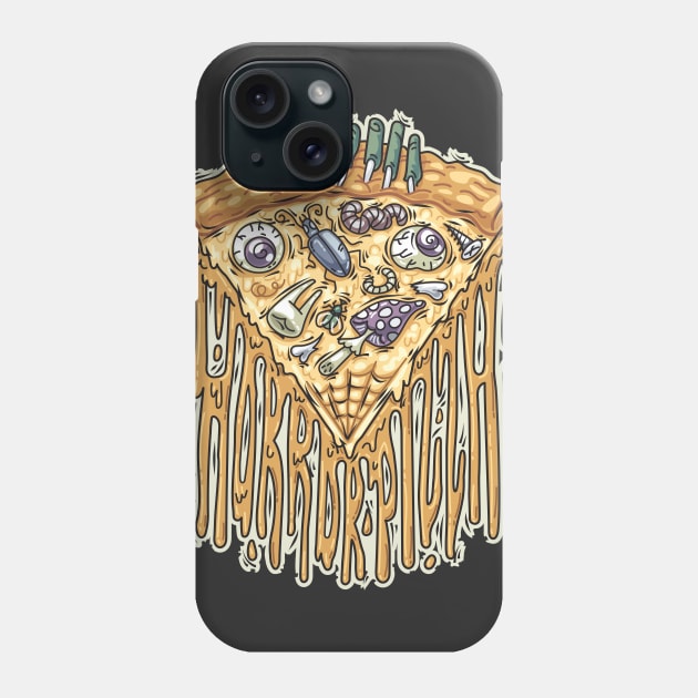 Zombie Hand with Horror Pizza Phone Case by Voysla