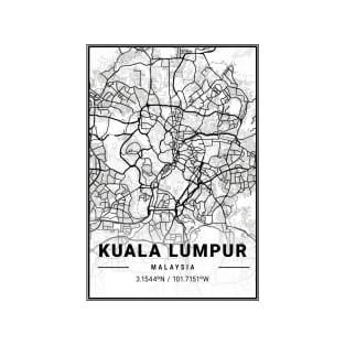 Kuala Lumpur Light City Map T-Shirt