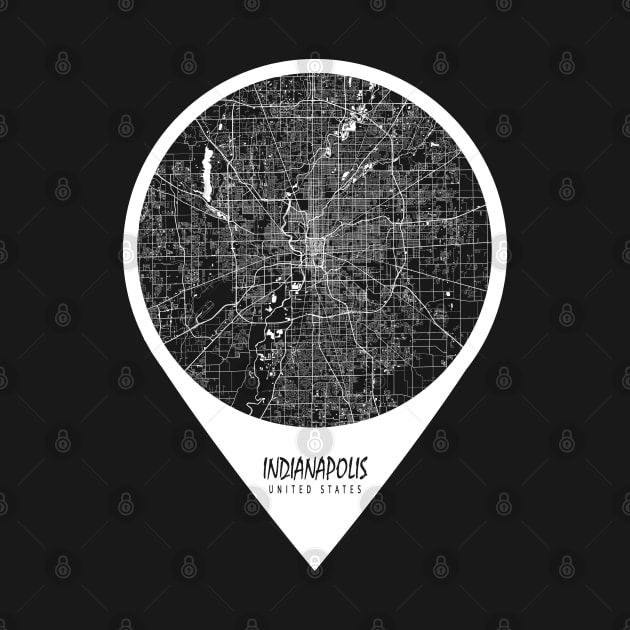 Indianapolis, USA City Map - Travel Pin by deMAP Studio